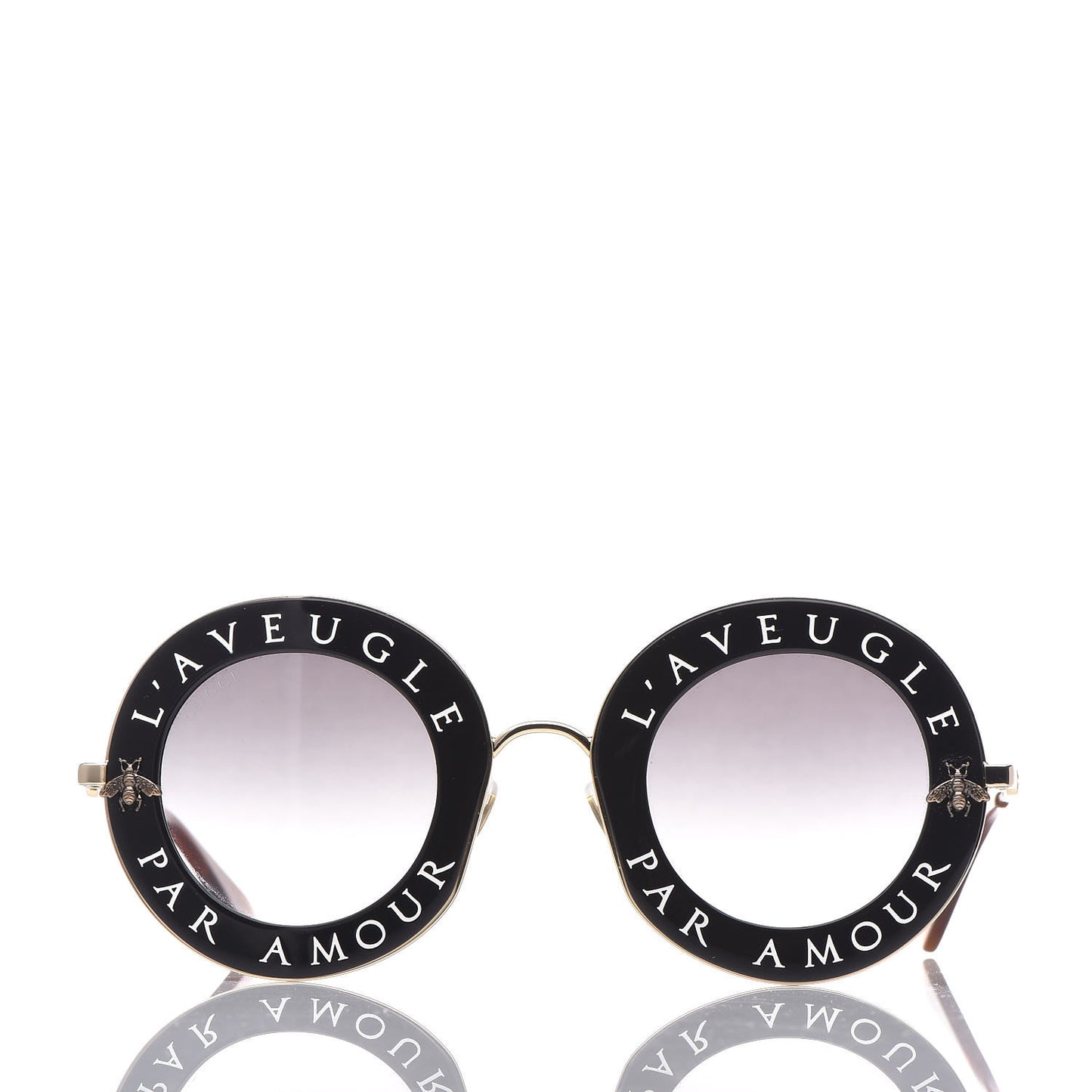 Metal L'Aveugle Par Amour Round Frame Sunglasses GG0113S Black