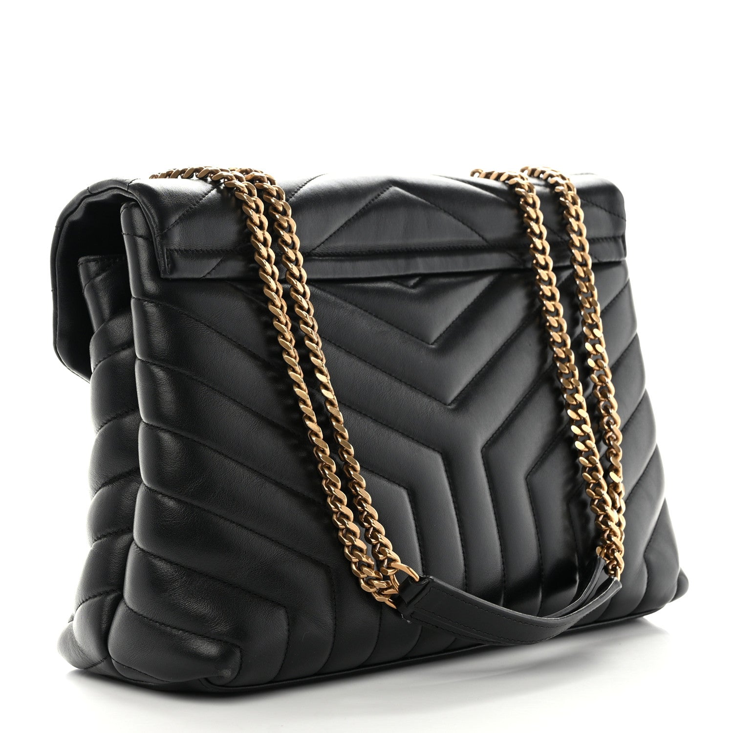 Saint Laurent Calfskin Y Quilted Monogram Medium Loulou Chain Satchel Black 3 of 14