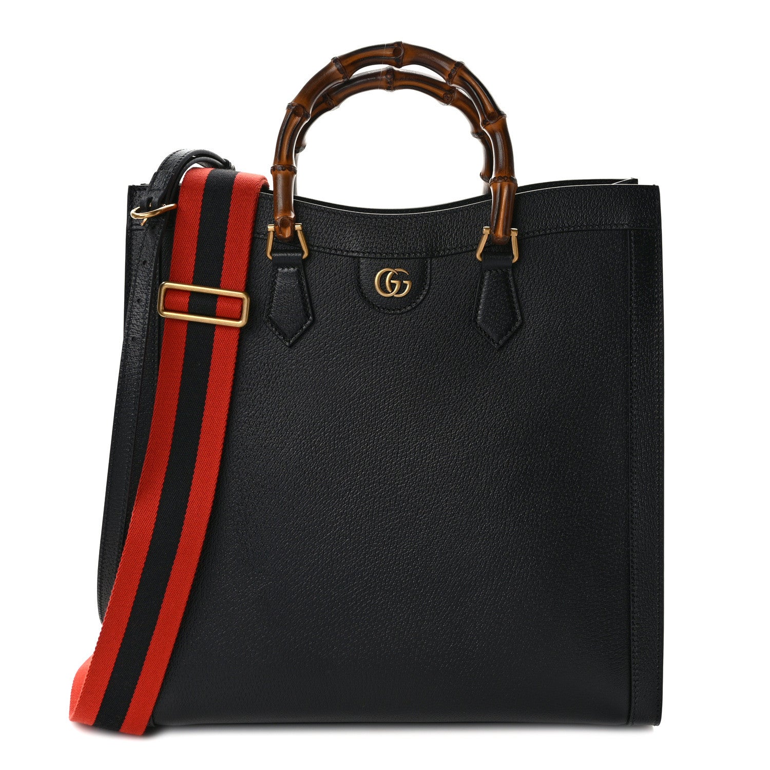 Gucci Wonka Grain Calfskin Large Diana Tote Bag Black 1 of 8