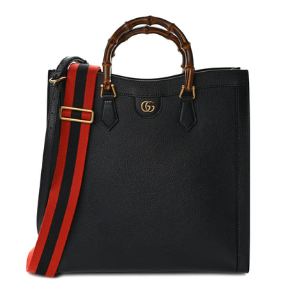 Gucci Wonka Grain Calfskin Large Diana Tote Bag Black 1 of 8