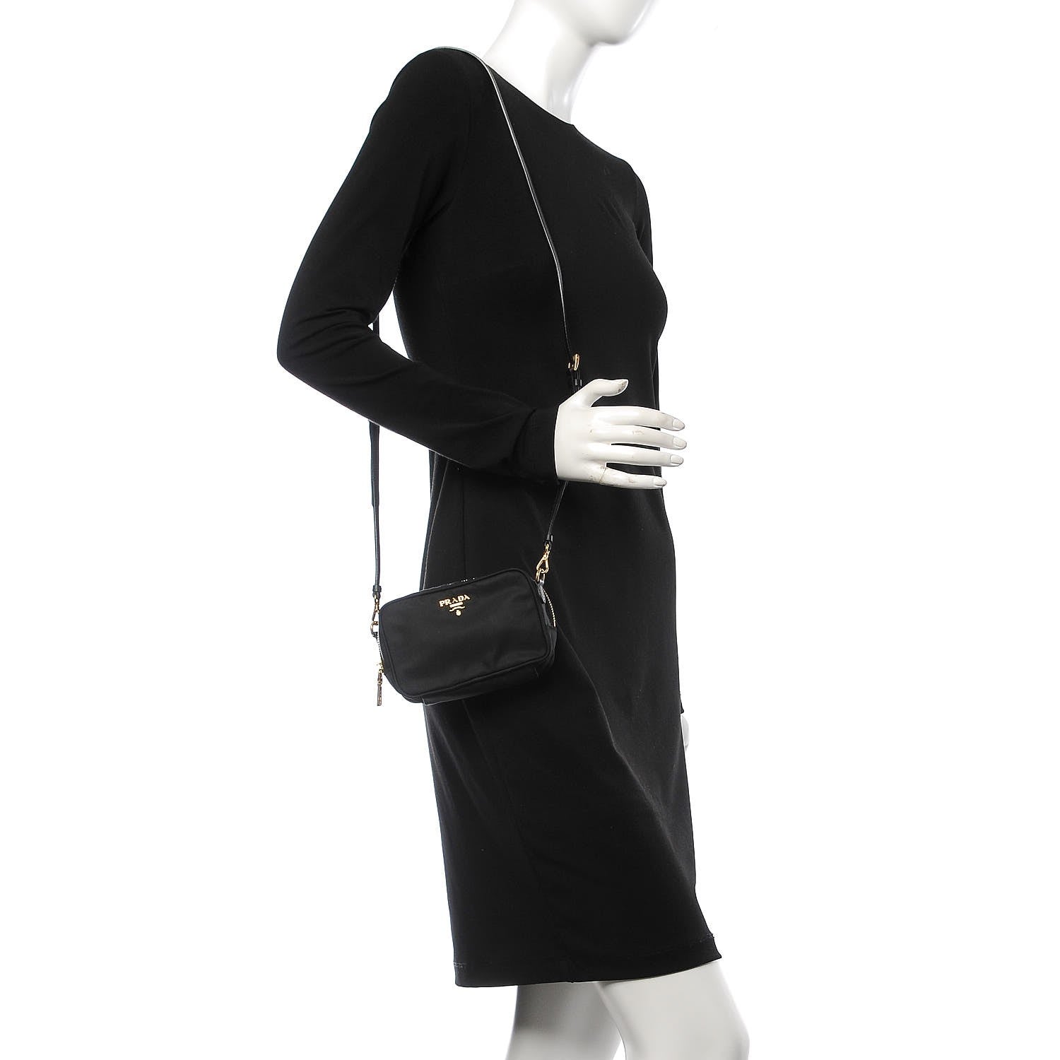 Prada Tessuto Nylon Small Crossbody Black 2 of 8