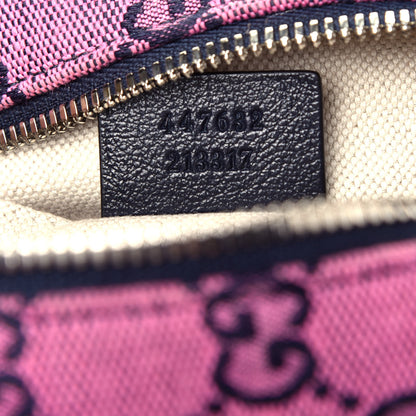 Gucci Monogram Multicolor Matelasse Diagonal Small GG Marmont Chain Shoulder Bag Pink Blue 7 of 9