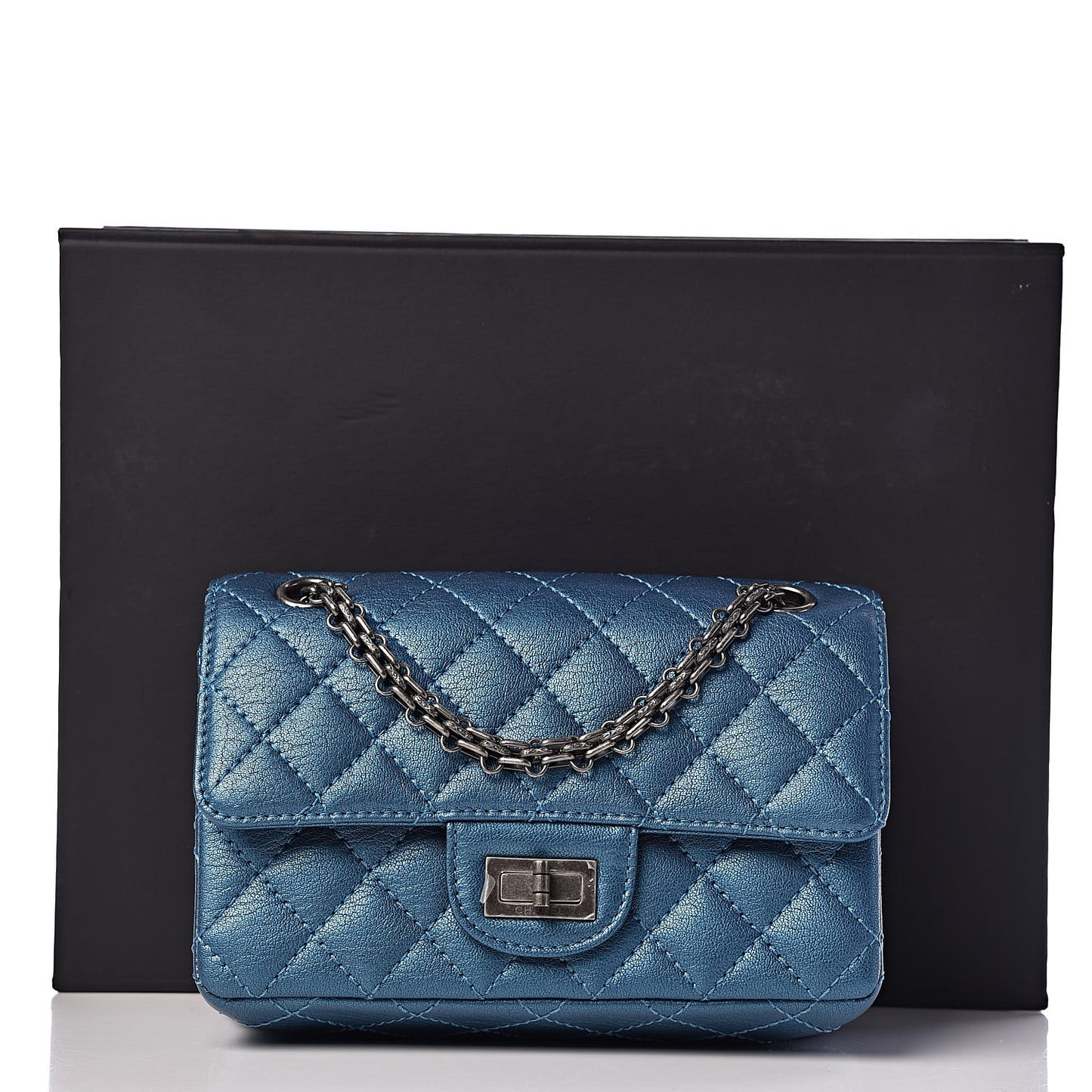 Metallic Sheepskin Quilted 2.55 Reissue Mini Flap Blue