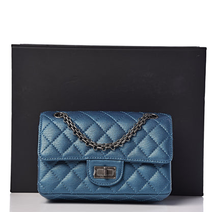Chanel Metallic Sheepskin Quilted 2.55 Reissue Mini Flap Blue 11 of 11