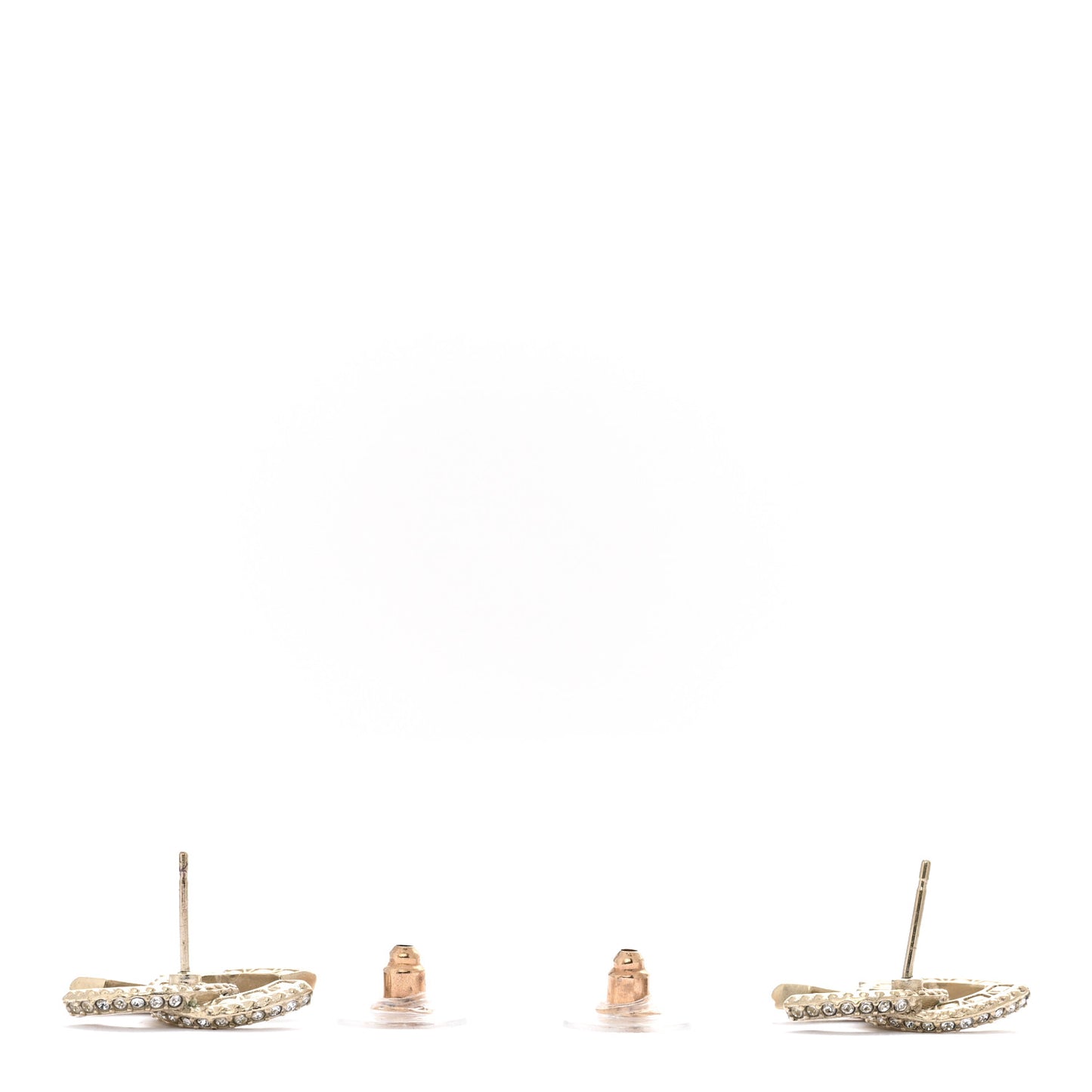 Crystal Timeless CC Earrings Light Gold