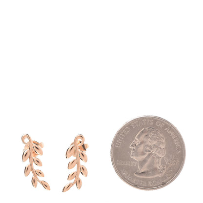 Tiffany 18K Rose Gold Paloma Picasso Olive Leaf Climber Earrings 2 of 5