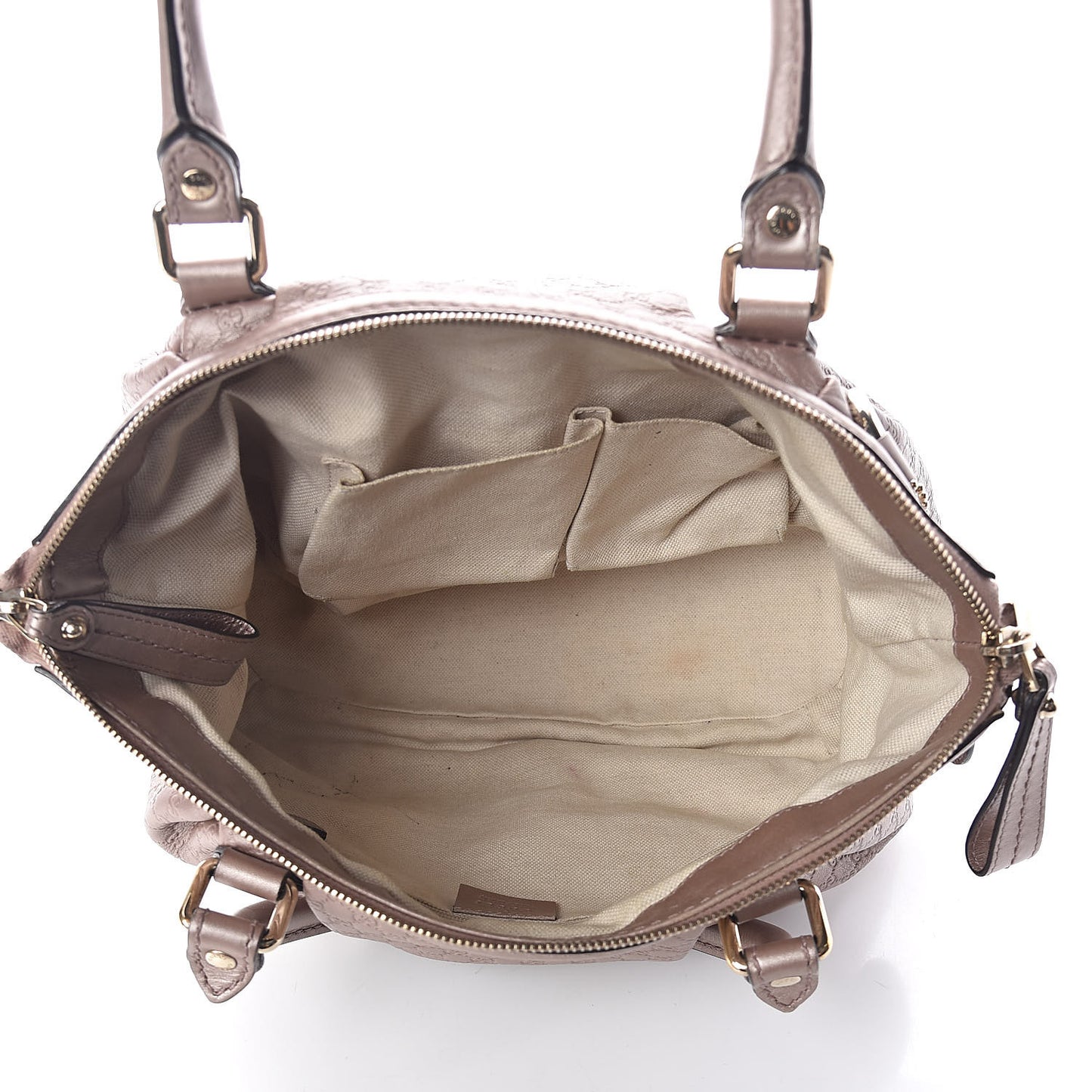 Metallic Microguccissima Medium Sukey Top Handle Bag Dark Cipria