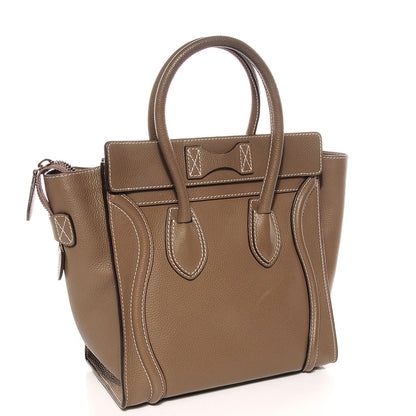 Celine Drummed Calfskin Micro Luggage Souris 3 of 8