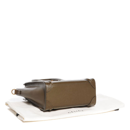 Celine Smooth Calfskin Nano Luggage Khaki 4 of 9