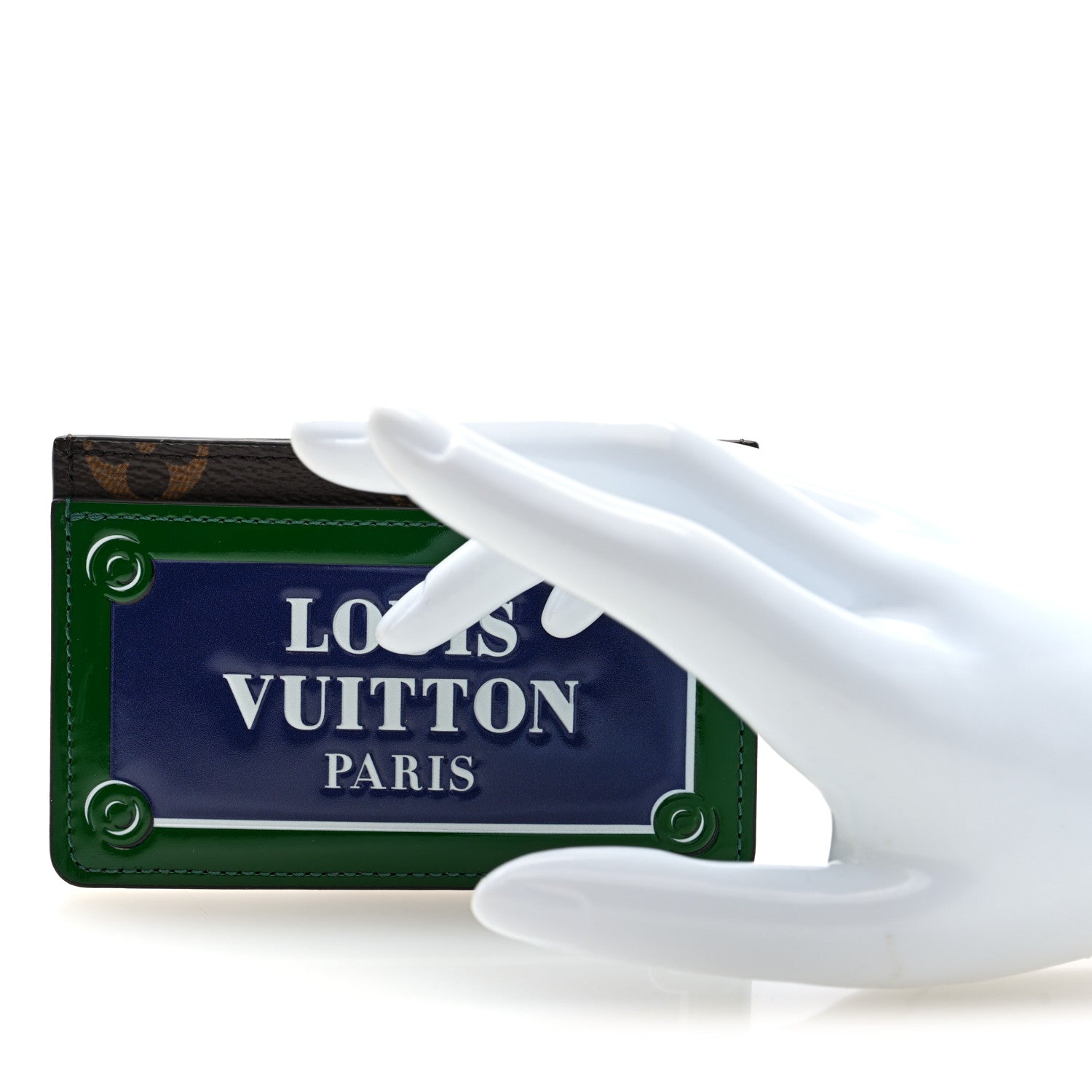 Louis Vuitton Monogram Calfskin Simple Card Holder Blue Green 2 of 7