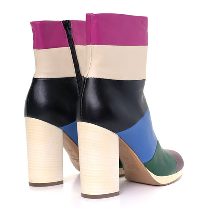 Valentino Garavani Lambskin Striped Bo-Y-Ch Ankle Boots 36.5 Multicolor 3 of 11