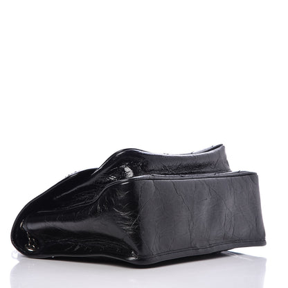 Saint Laurent Crinkled Calfskin Matelasse Monogram Medium Niki Chain Satchel Black 4 of 7