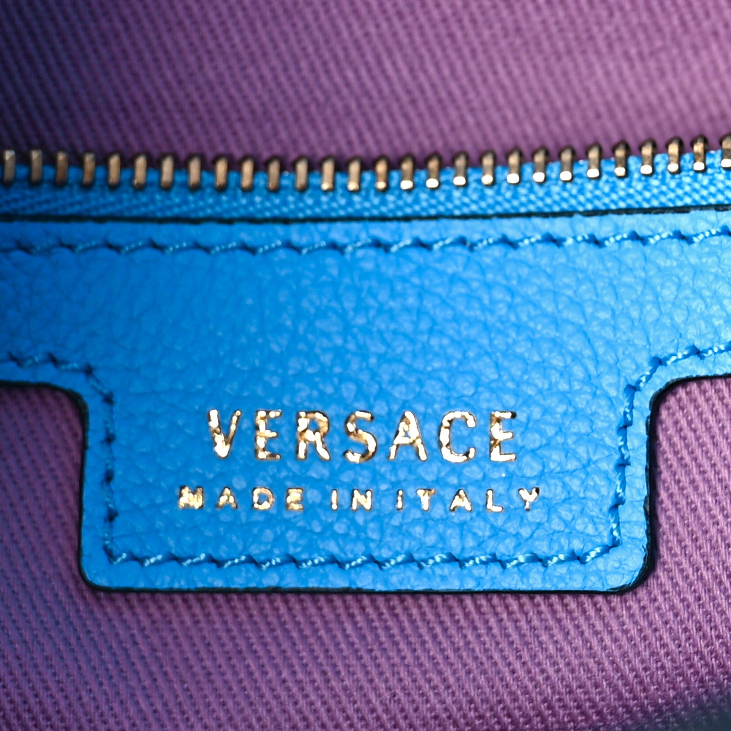 Versace Grained Calfskin La Medusa Medium Hobo Crossbody Blue 6 of 8