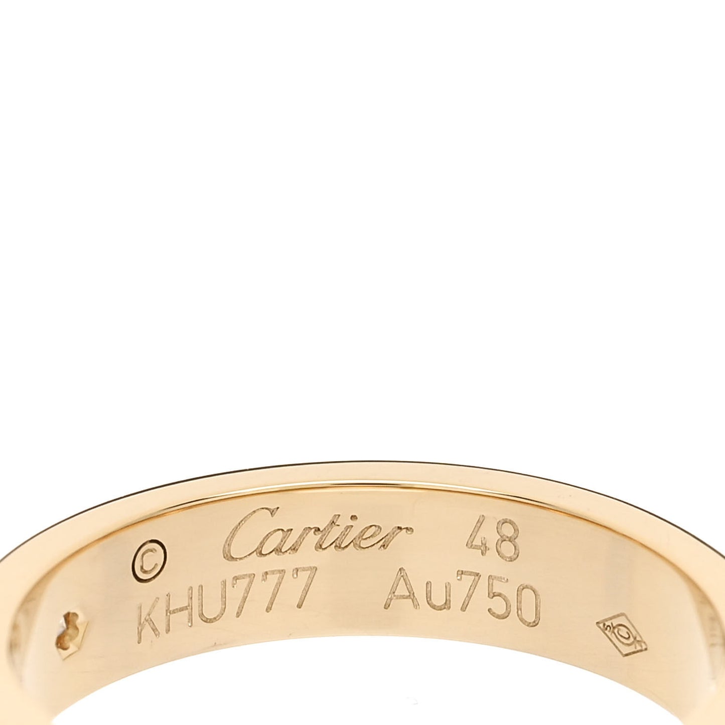 18K Yellow Gold Diamond 4mm LOVE Wedding Band Ring 48 4.5