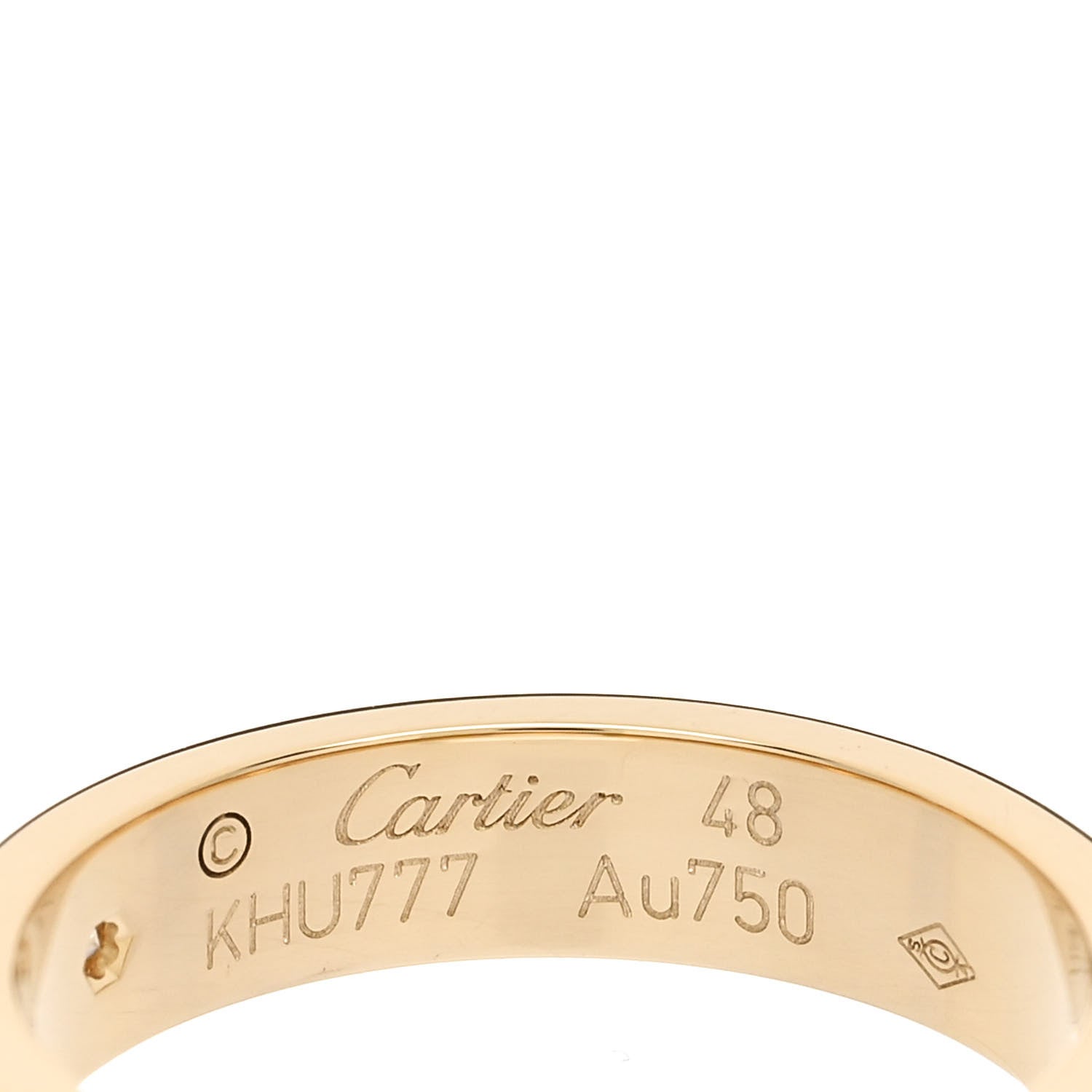 Cartier 18K Yellow Gold Diamond 4mm LOVE Wedding Band Ring 48 4.5 4 of 5