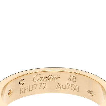 Cartier 18K Yellow Gold Diamond 4mm LOVE Wedding Band Ring 48 4.5 4 of 5