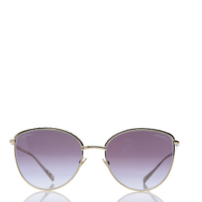 Chanel Metal Crystal Sunglasses 4258-B Gold 2 of 8