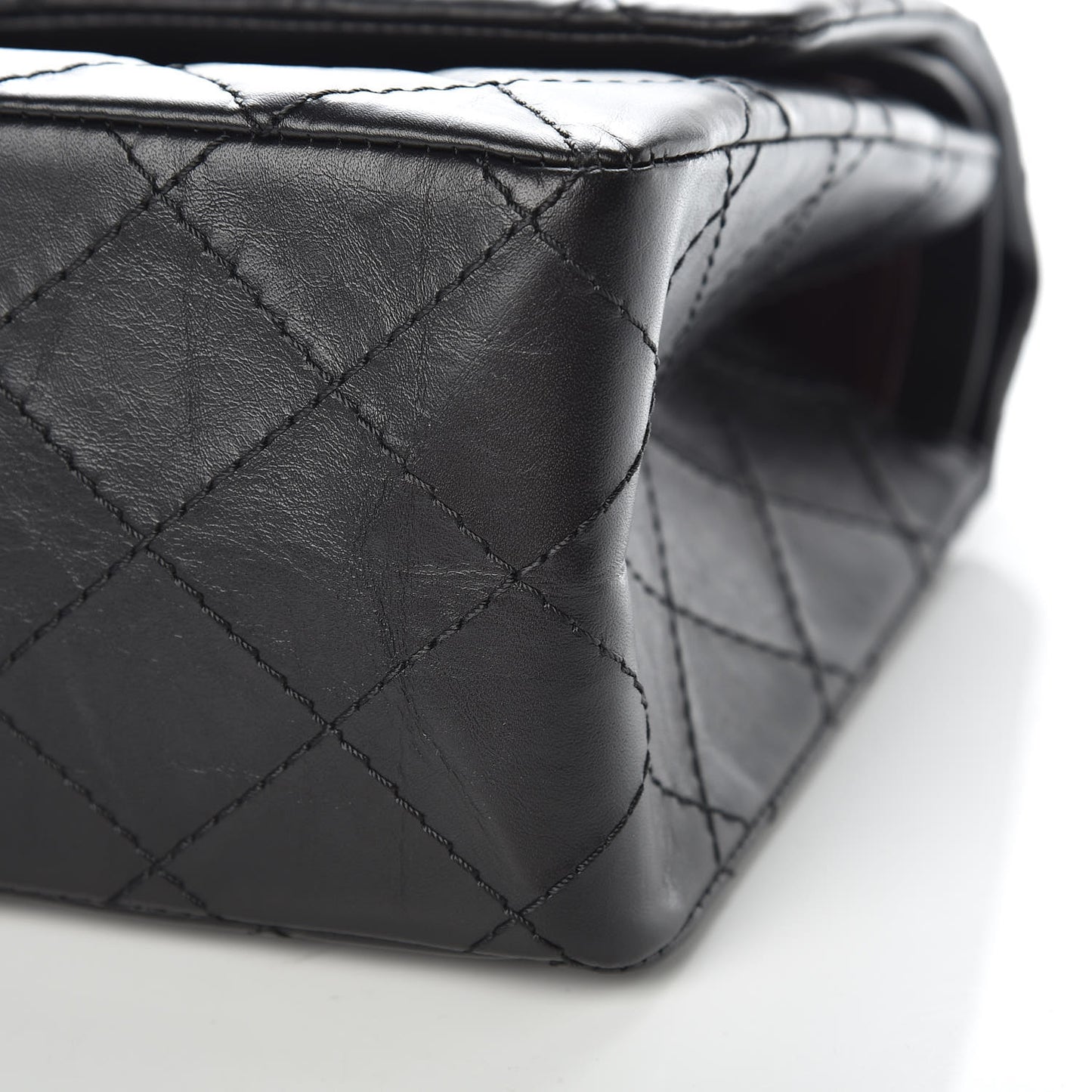Aged Calfskin Quilted 2.55 Reissue 226 Flap Black