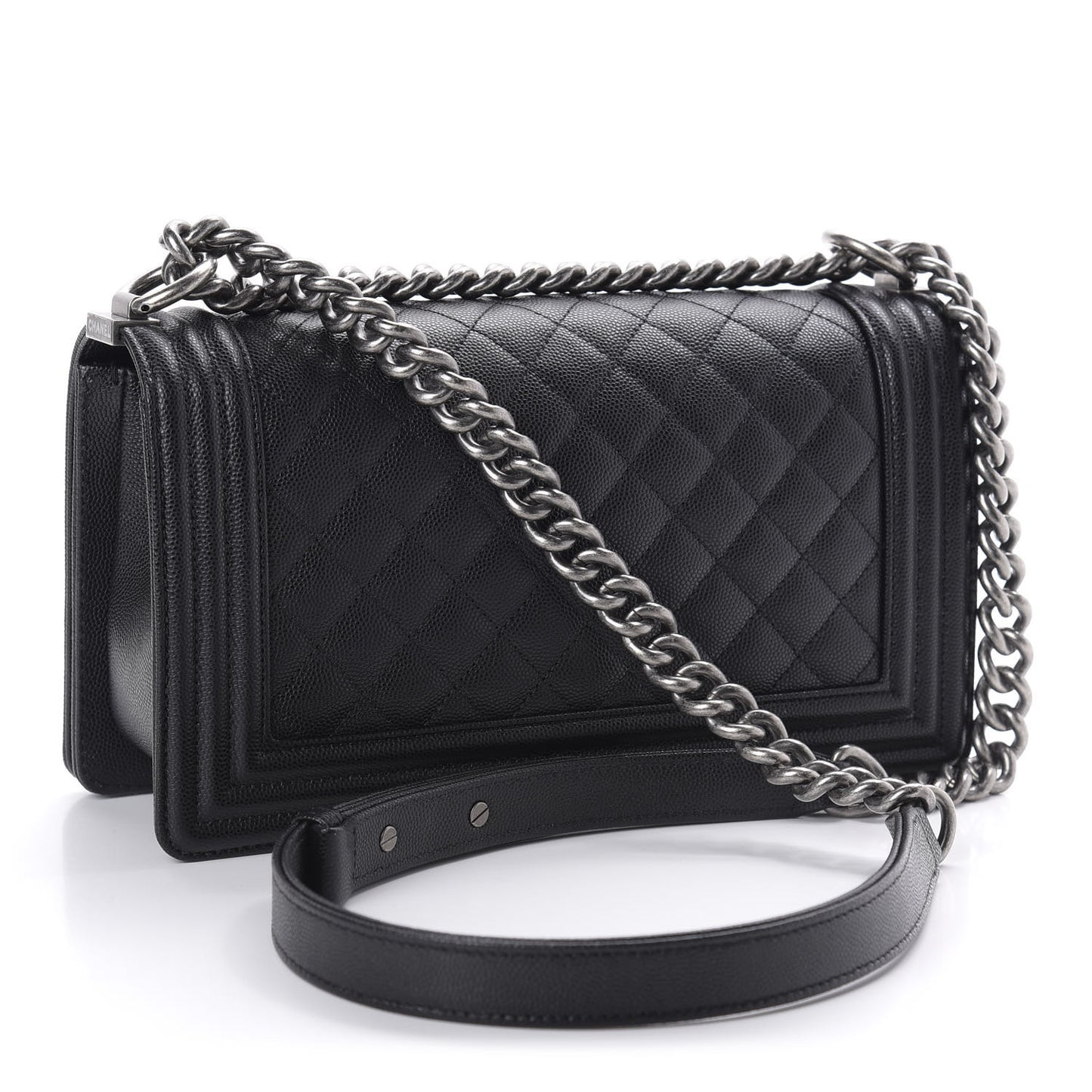 Caviar Quilted Medium Boy Flap Black