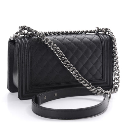 Chanel Caviar Quilted Medium Boy Flap Black 3 of 13