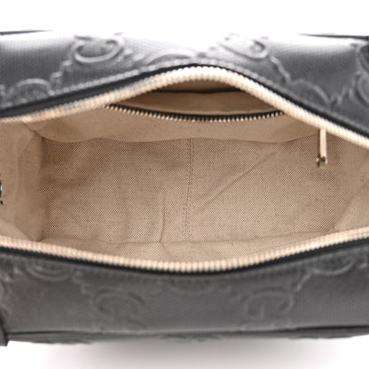 Gucci Calfskin GG Tennis Embossed Square Messenger Bag Black 5 of 10
