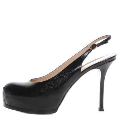 Saint Laurent Vernigolf Tribtoo 80 Slingback Pumps Nero Black 41 1 of 7