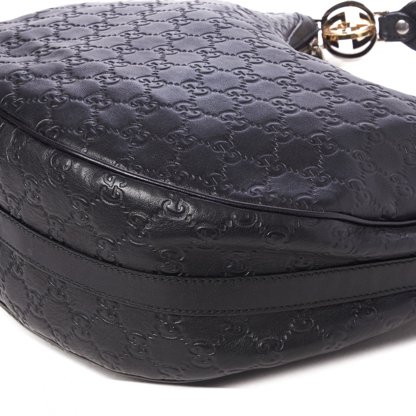 Guccissima Medium GG Twins Hobo Black