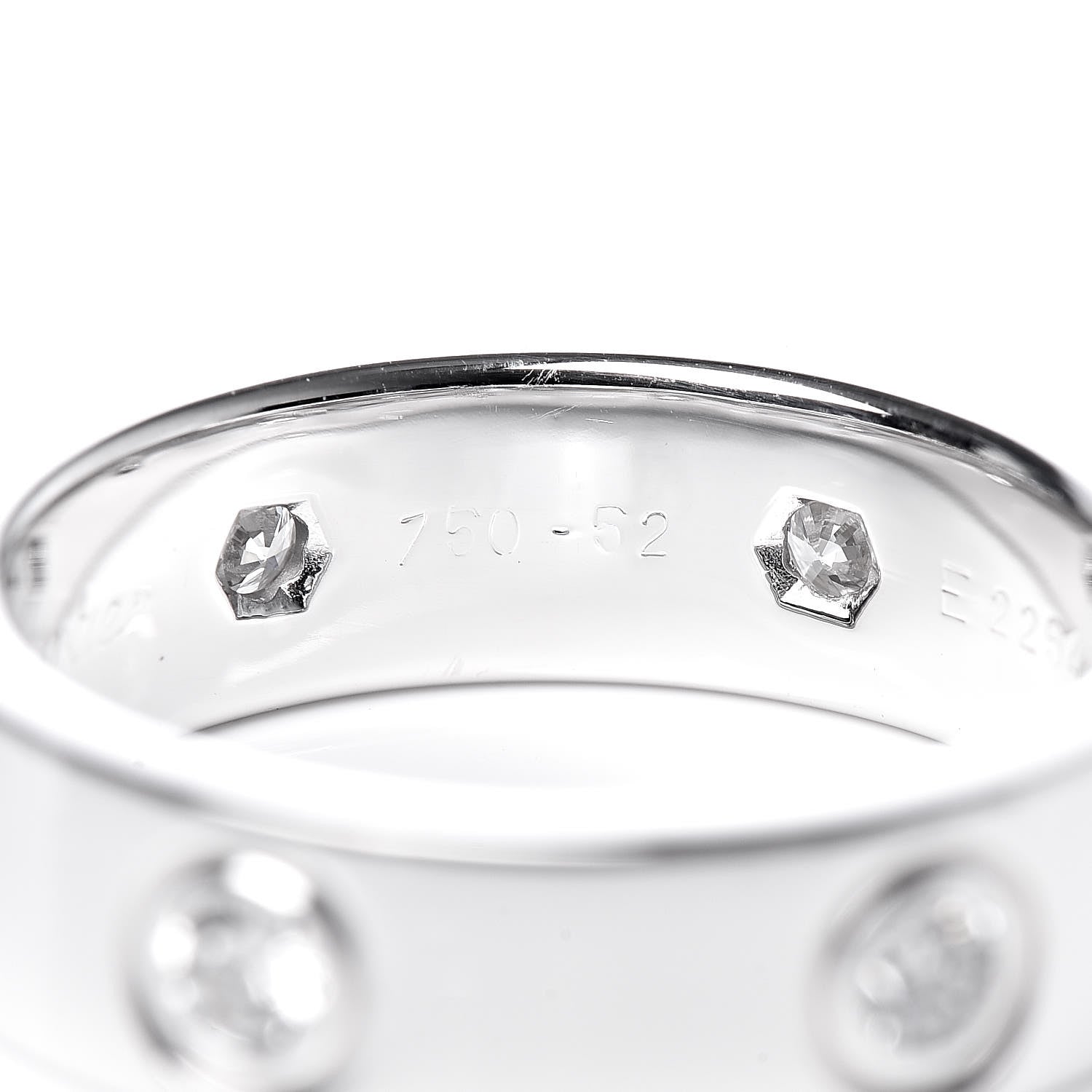 Cartier 18K White Gold 6 Diamond 5.5mm LOVE Ring 52 6 6 of 8