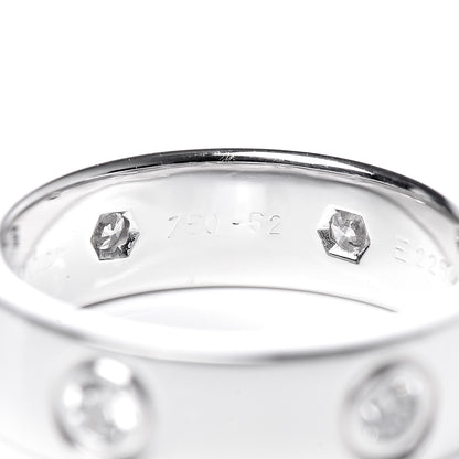 Cartier 18K White Gold 6 Diamond 5.5mm LOVE Ring 52 6 6 of 8