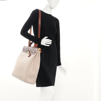 Hermes Toile Calfskin Herbag 39 GM Natural 2 of 9