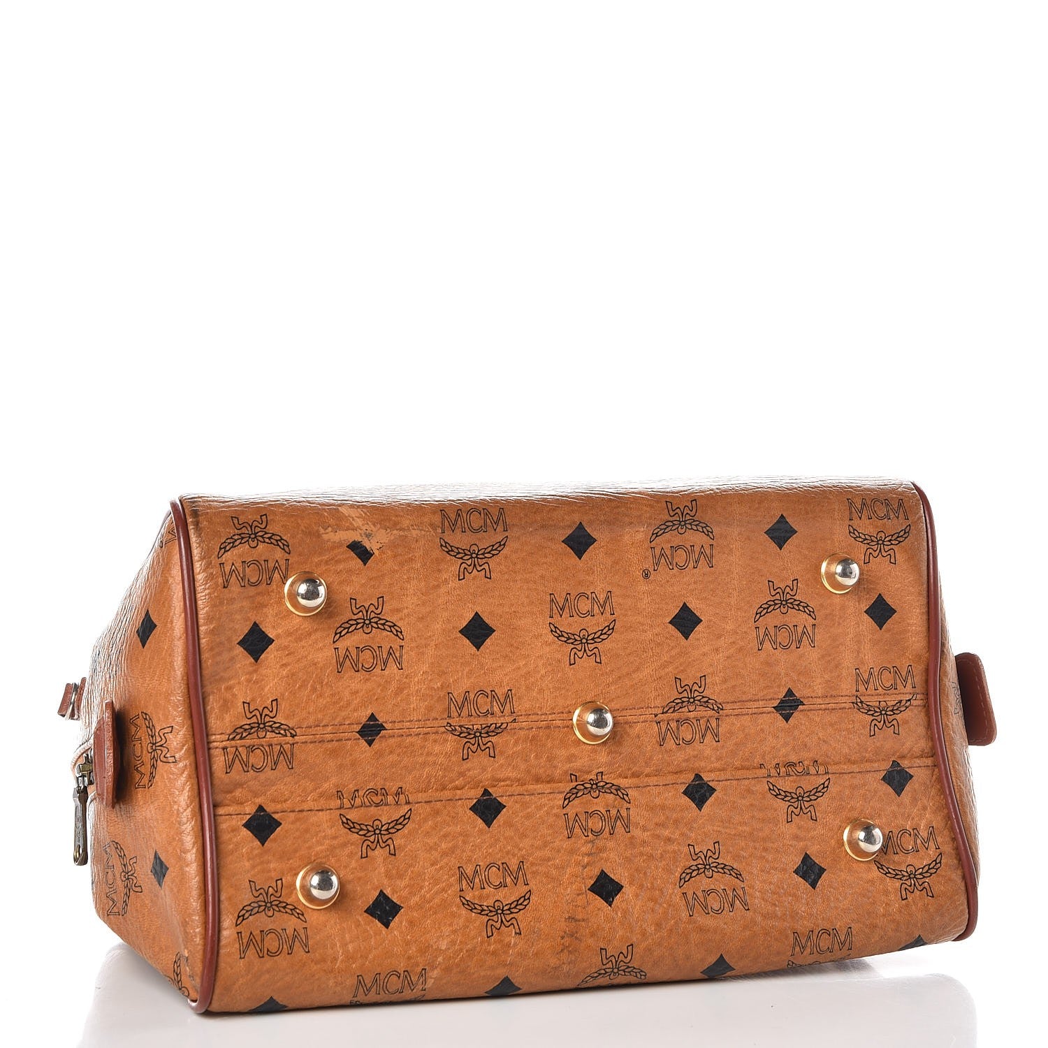 MCM Visetos Boston Bag Cognac 4 of 23