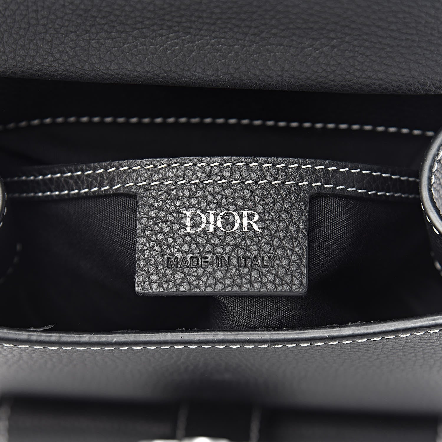 Christian Dior Calfskin Saddle Backpack Black 7 of 12