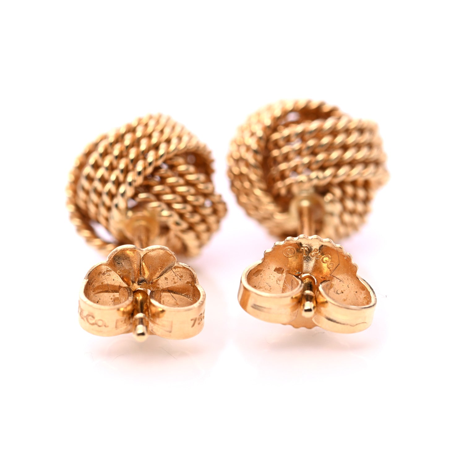 Tiffany 18K Yellow Gold Twist Knot Earrings 3 of 4
