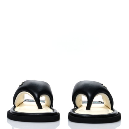 Chanel Lambskin Padded Pool Thong Sandals 38 Black 2 of 8