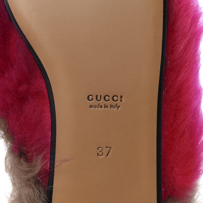 Gucci Merino Wool Womens Princetown Slippers 37 Raspberry Lipstick Natural 8 of 9