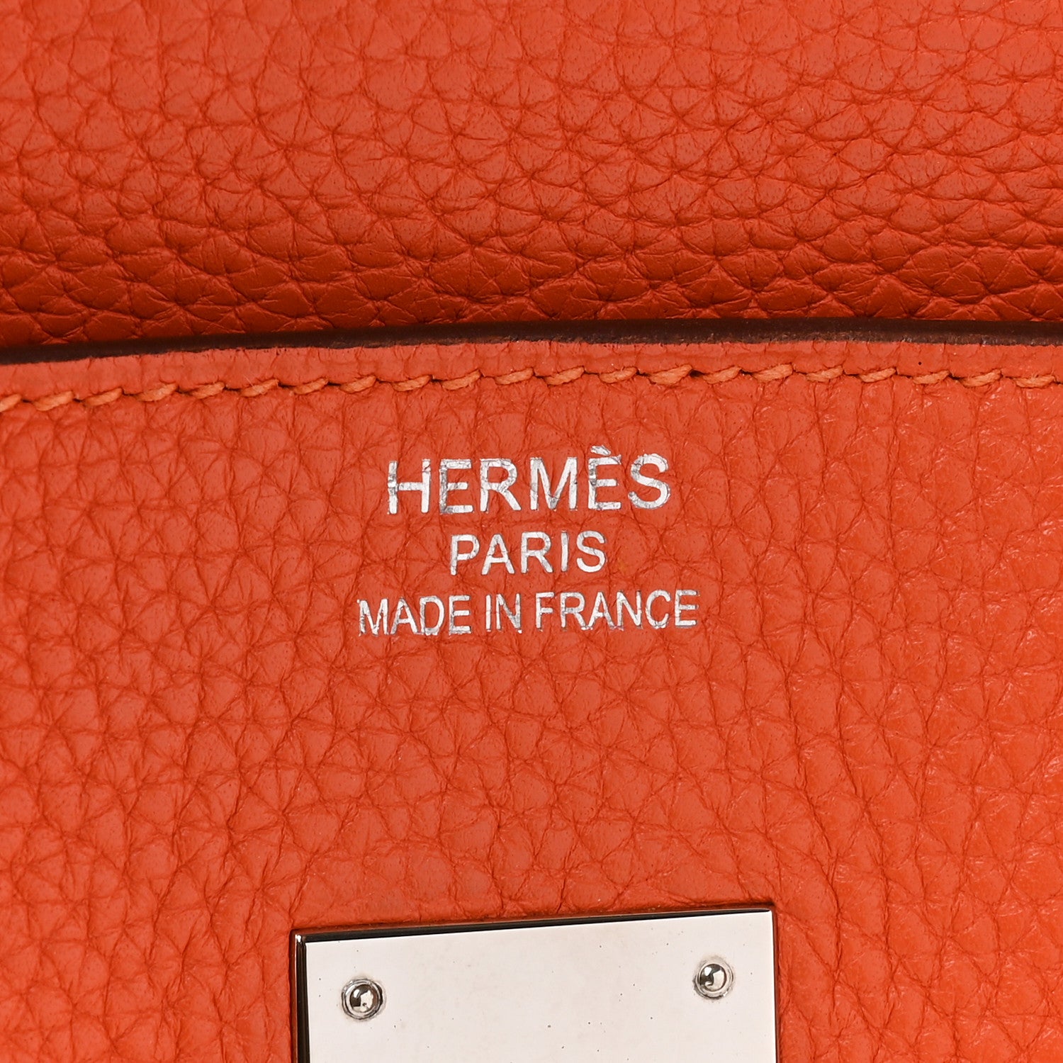 Hermes Taurillon Clemence Birkin 35 Orange 6 of 12