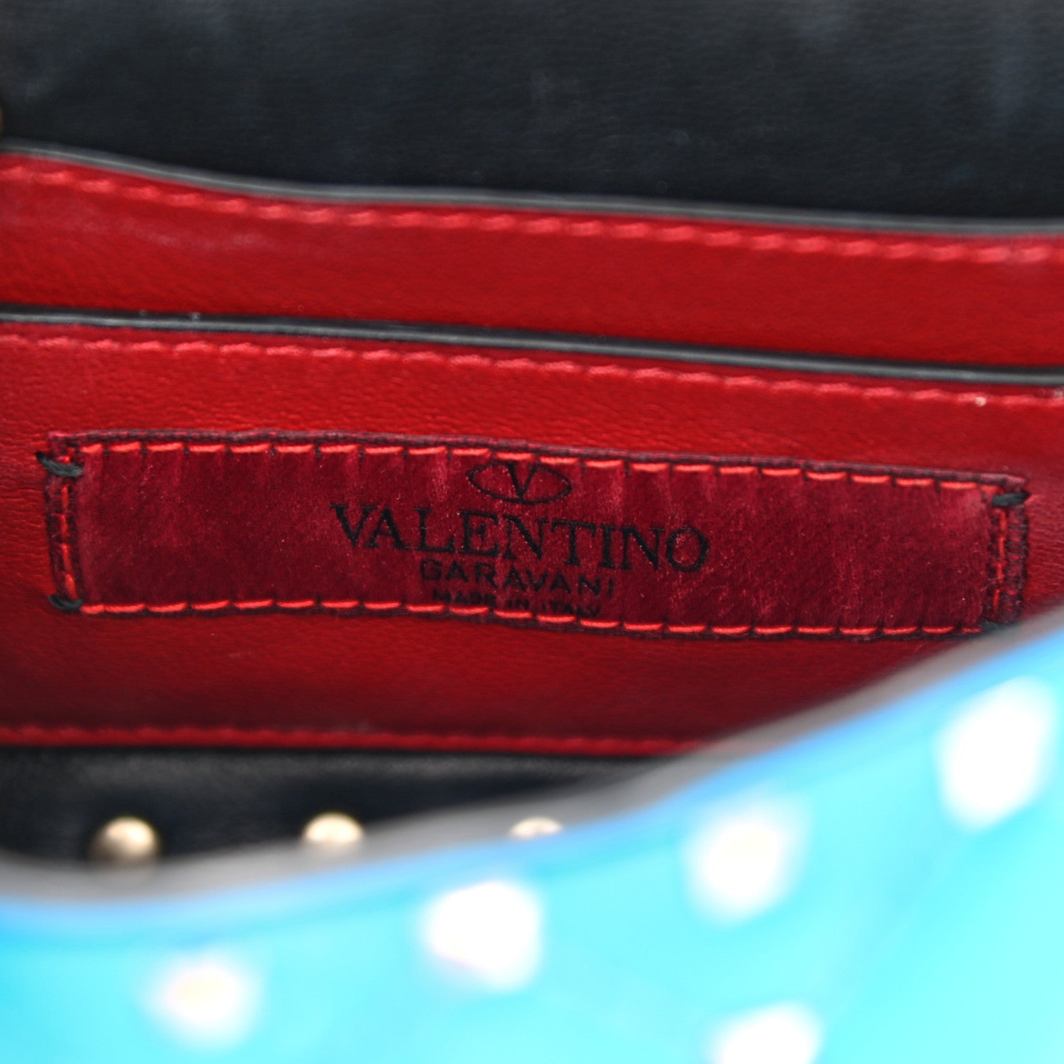 Valentino Garavani Calfskin Micro Rockstud Spike Shoulder Bag Blue Fluo 5 of 7
