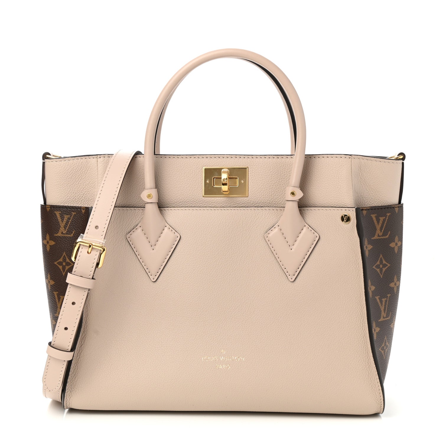 Louis Vuitton Calfskin Monogram On My Side Greige 1 of 9