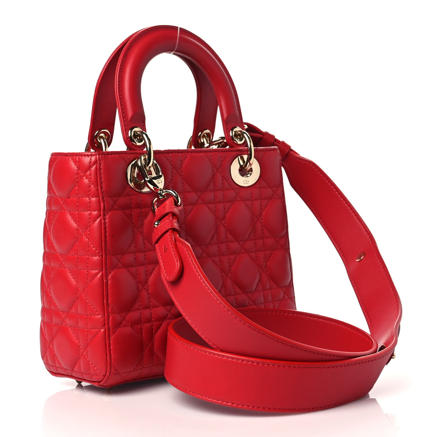 Lambskin Cannage Small My Lady Dior Red