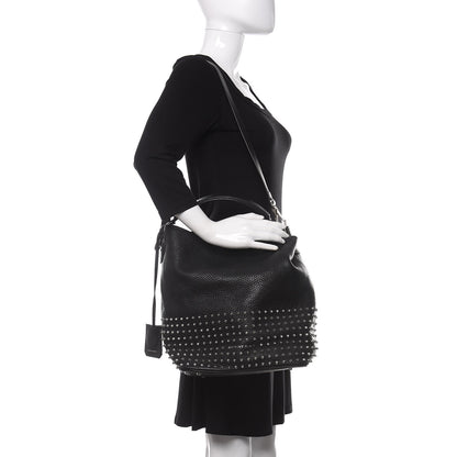 Burberry Calfskin Studded Medium Susanna Hobo Black 2 of 9