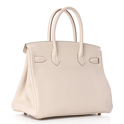 Hermes Taurillon Clemence Birkin 30 Craie 3 of 38