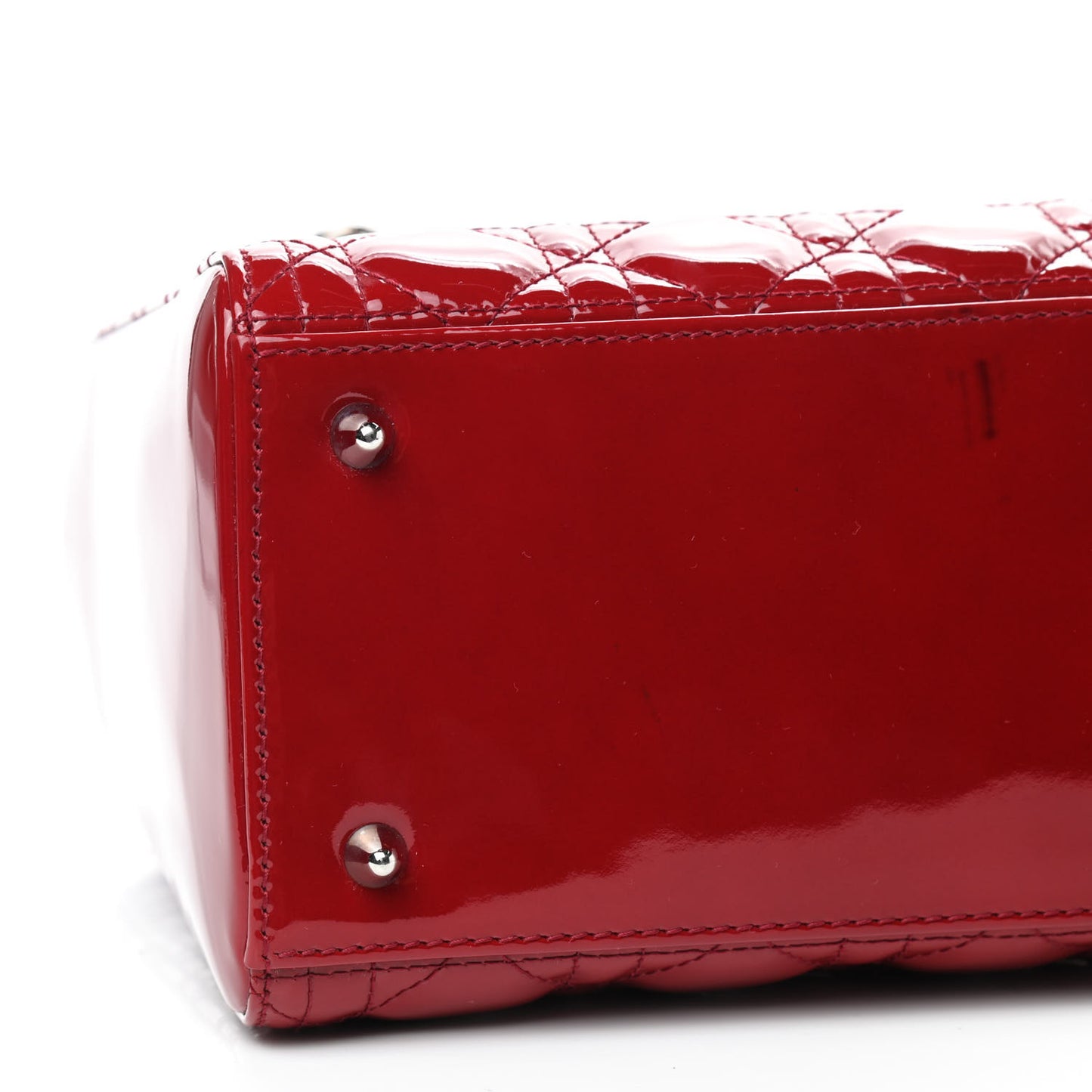 Patent Cannage Medium Lady Dior Red