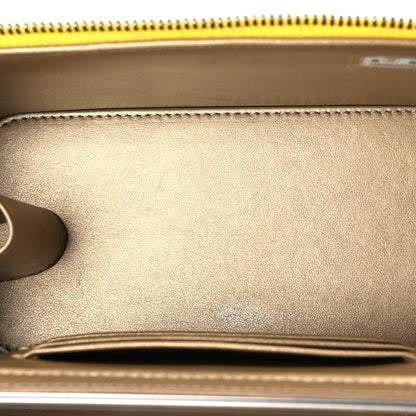 Chanel Lambskin Quilted Small Pearl Crush Vanity Case With Chain Yellow 5 of 10