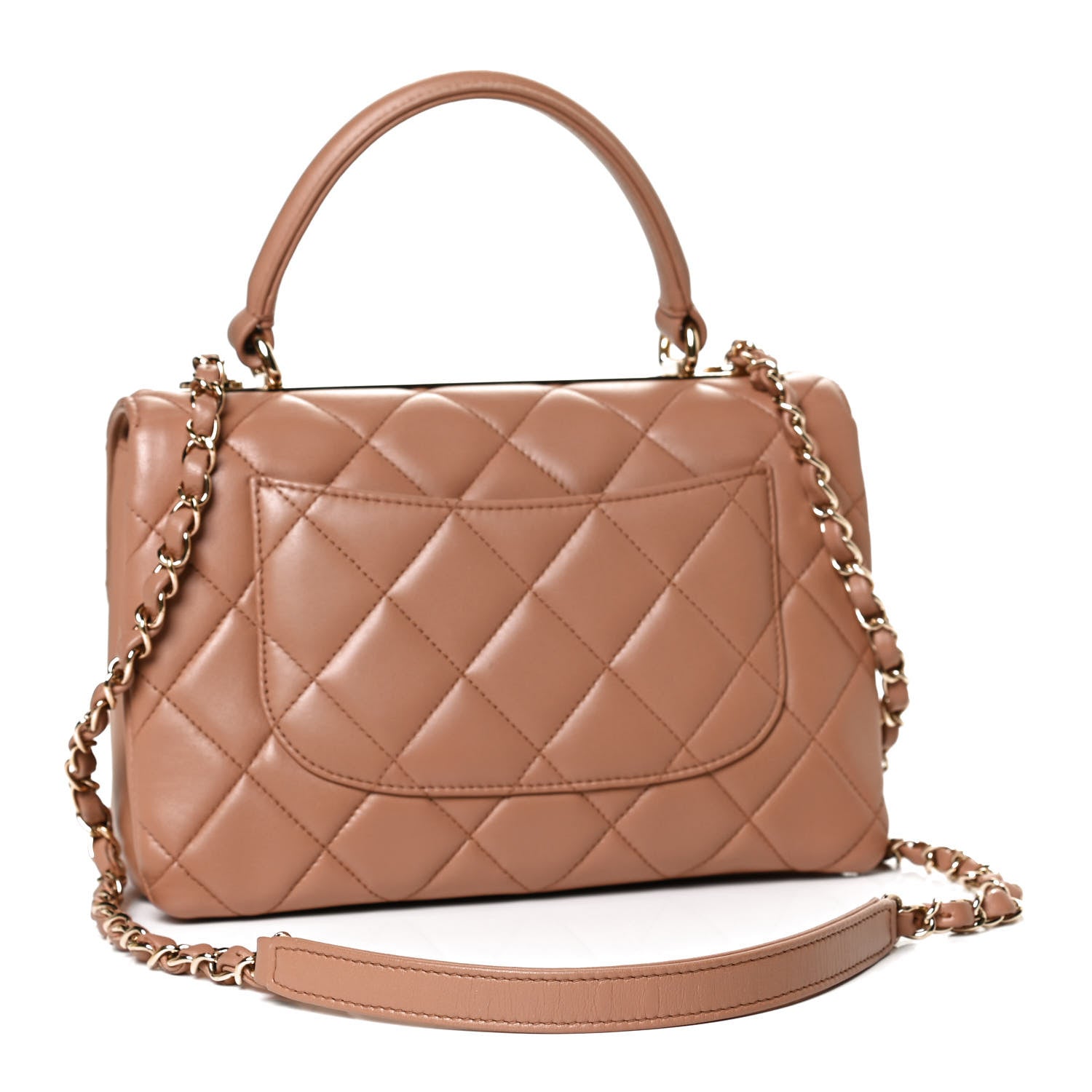 Chanel Lambskin Quilted Small Trendy CC Flap Dual Handle Bag Camel 3 of 10
