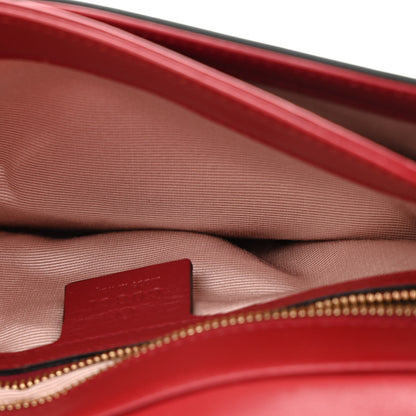 Gucci Vitello Palmellato Lux Bi-Color Small Arli Flap Shoulder Bag New Cherry Red Black 5 of 14
