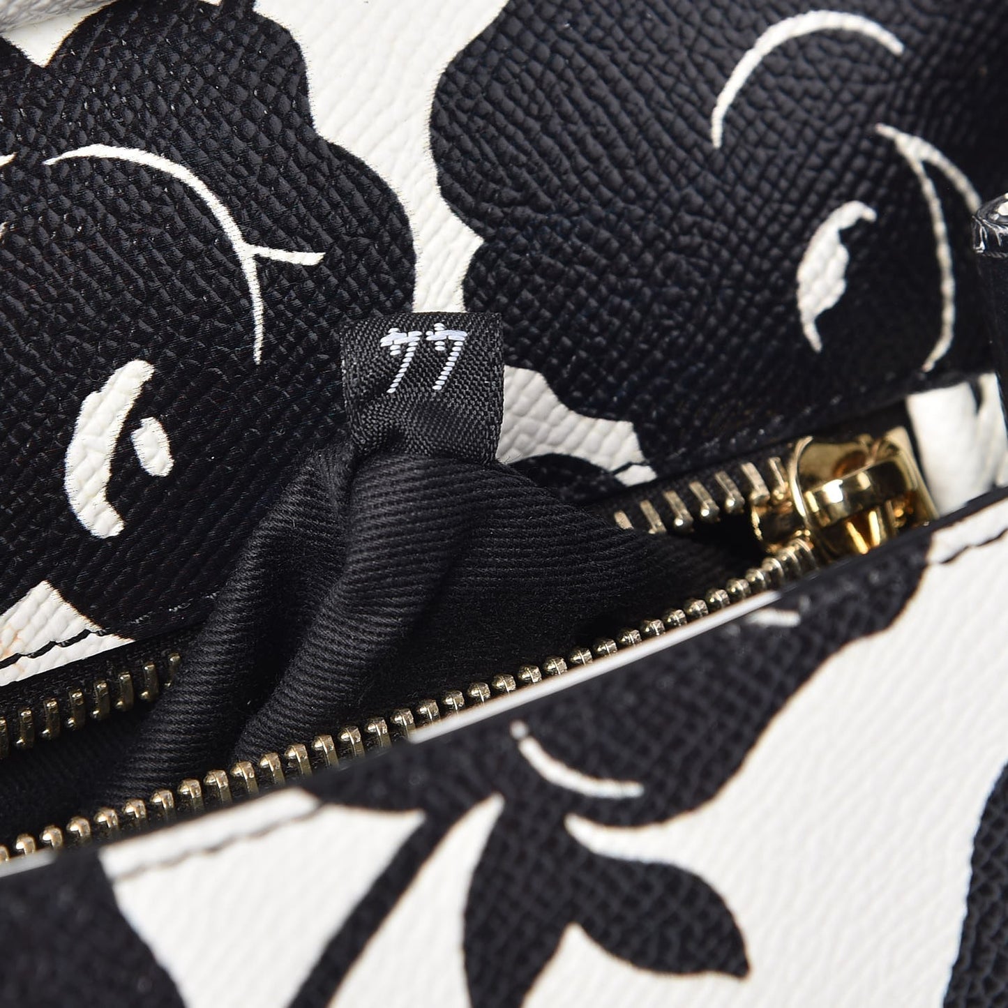 Dauphine Floral Print Medium Miss Sicily Satchel Black White