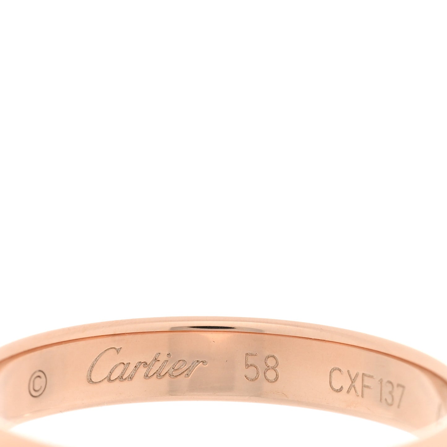 18K Pink Gold 3.5mm 1895 Wedding Band Ring 58 8.5