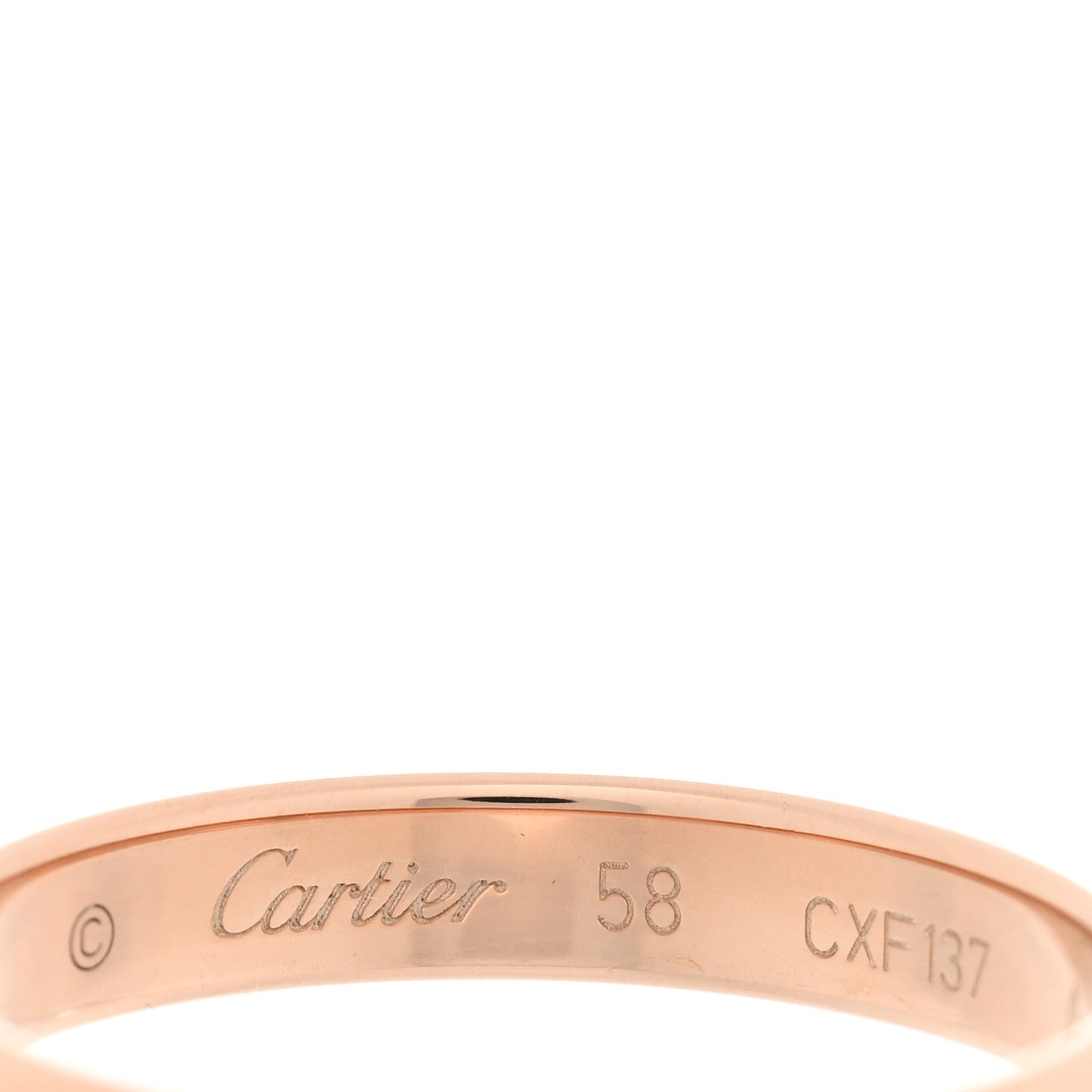 Cartier 18K Pink Gold 3.5mm 1895 Wedding Band Ring 58 8.5 4 of 4