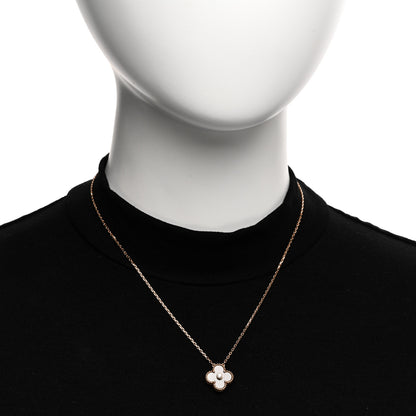 Van Cleef & Arpels 18K Rose Gold Diamond Silver Obsidian Vintage Alhambra Pendant Necklace 2 of 6