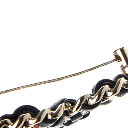 Chanel Lambskin Chain CC Brooch Black Gold 5 of 6